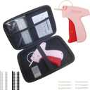 Stitch Gun for Clothes-Tagging Gun for Clothing with Case,Pink Stitchy Microstitch Gun Quick Clothing Fixer,Includes 6 Needle and 1000 Black Fasteners&1000 White Fasteners