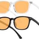 livho High Tech Blue Light Glasses - Advanced Blue Light Blocking Computer Glasses - Screen Fatigue & UV Protection (*B1 Light Black+clear)