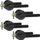 Asidrama 4 Pack Privacy Door Handles with Lock,Matte Black Door Handles Interior for Bedroom or Bathroom, Heavy Duty Black Door Levers, Reversible Keyless Turn Lock Interior Door Handle