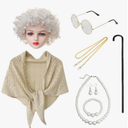 100 Days of School Costume for Women – Old Lady Costume with Wig -School Grandma Costume with Accessories