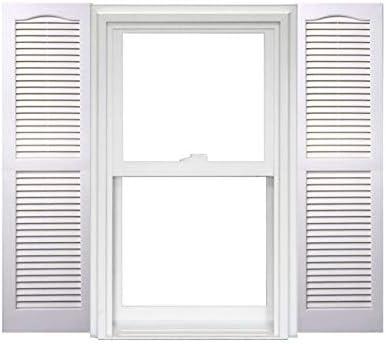 Polaris Homeside Open Louver Vinyl Shutters (1 Pair) 14-1/2in. x 43in. - 930 White