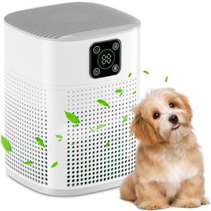 Air Purifiers for Bedroom, Honeyuan H13 HEPA Air Purifier for Home Large Room 600 sqft, Air purifiers with 360Air Intake, 3 Fan Speeds, 3-Stage Filtration, White