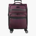 KROSER Softside Expandable Carry On Luggage with Spinner Wheels & Built-in TSA Lock, Durable Suitcase Rolling Luggage with USB Port, Carry-On 20-Inch, Burgundy