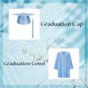 LMYOVE Kindergarten Graduation Cap and Gown Set Preschool Graduation Gown Cap (Sky Blue, 30)
