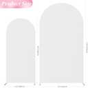 Wokceer Wedding Arch Backdrop Cover 7.2FT, 6FT Spandex Fitted Wedding Arch Stand Covers 2 Set Round Top Chiara Backdrop Stands Cover for Birthday Party Ceremony Banquet Decoration Beige