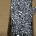 4ft Lighted Silver Artificial Christmas Tree with Lights, Snowy Artificial Xmas Tree, Not Pre-lit Small Xmas Pine Tree for Home Office Party Decor (Sliver)