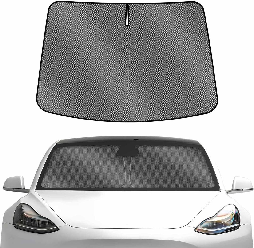 Karltys Front Windshield Sun Shade for 2017-2026 Tesla Model 3, Foldable Window Sunshade Custom Fit Model 3 Highland, 240T Reflective Sun Shade Visor Protector Blocks UV Rays Keep Car Cool Karltys Front Windshield Sun Shade for 2017-2026 Tesla Model 3, Foldable Window Sunshade Custom Fit Model 3 Highland, 240T Reflective Sun Shade Visor Protector Blocks UV Rays Keep Car Cool