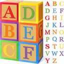 ReliThick 6 Pcs Custom Letter Toy Inspire Party Boxes with 52 Pcs Letter Cutouts 11.8 x 11.8 Inch Colorful Balloon Box Personalized Big Party Favor Box for Birthday Decoration (Dark Colors)