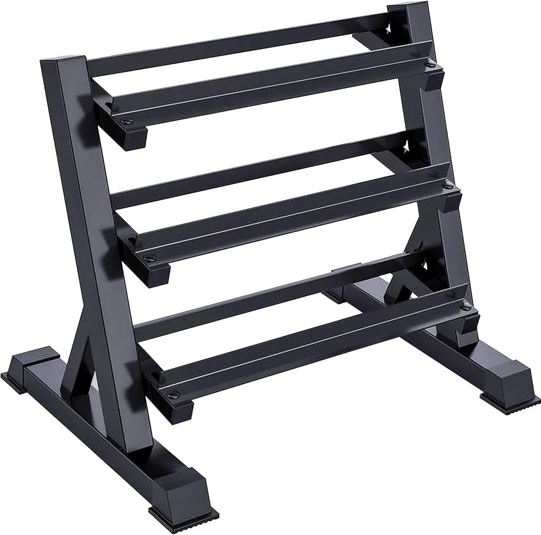 3-Tier Dumbbell Rack Multilevel Weight Storage Organizer for Home Gym, Weight Rack for Dumbbells, Kettlebells, (Rack Only)