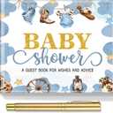 Fuyoooo 27 Pcs Baby Shower Guest Book Baby Shower Sign in Guest Book Reception with Sonogram Page Keepsake Includes Gold Pen Table Card and Adhesive Photo Corner for Birthday(Western Cowboy)