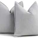ZWJD Light Gray Pillow Covers 26x26 Set of 2 Chenille Throw Pillow Covers with Elegant Design Soft and Luxurious Decorative Throw Pillows for Couch, Bed, and Home Decor