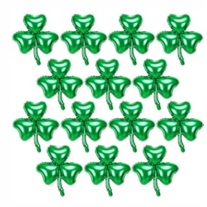 FEBSNOW 24Pcs St. Patricks Day Foil Balloons 18 Inch Lucky Shamrock Balloons Garland for St Patricks Day Irish Festival Holiday Party Decorations