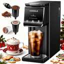 KIDISLE Hot & Iced Single Serve Coffee Maker, K Cup Pod Coffee Maker Compatible with Grounds, Reusable Filter, 6–16oz Brew Sizes, Large 40oz Water Tank, Easy to Use, Black