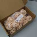 uxcell 15 Pcs Wicker Rattan Balls, 2inch Wood Decorative Balls Vase Fillers for Centerpiece Bowl Orbs Fillers Tree Wedding Home Decor, Beige