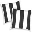 Outdoor Throw Pillows 16x16 Inch, Water Repellent Patio Pillows with Inners Set of 2 for Patio Furniture Home Garden, Cabana Black