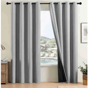CCWADH Blackout Curtains for Bedroom 52"W X 63"L 1PC, Room Darkening Curtains/Drapes, Soundproof Thermal Grommet Window Curtains for Living Room (Gray)