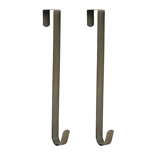 Sattiyrch 15" Wreath Hanger for Front Door,Sturdy Steel Wreath Door Hanger,Over The Door Hanger Hook (Bronze,), PCS 4
