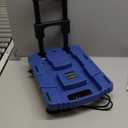 Folding Hand Truck 500lbs, Portable Heavy Duty Dolly Cart, 6 Wheels Collapsible Luggage Cart with 2 Elastic Ropes - Compact Trolley Cart for Easy Moving - Ideal Hand Cart for Travel and More (17, Blue)