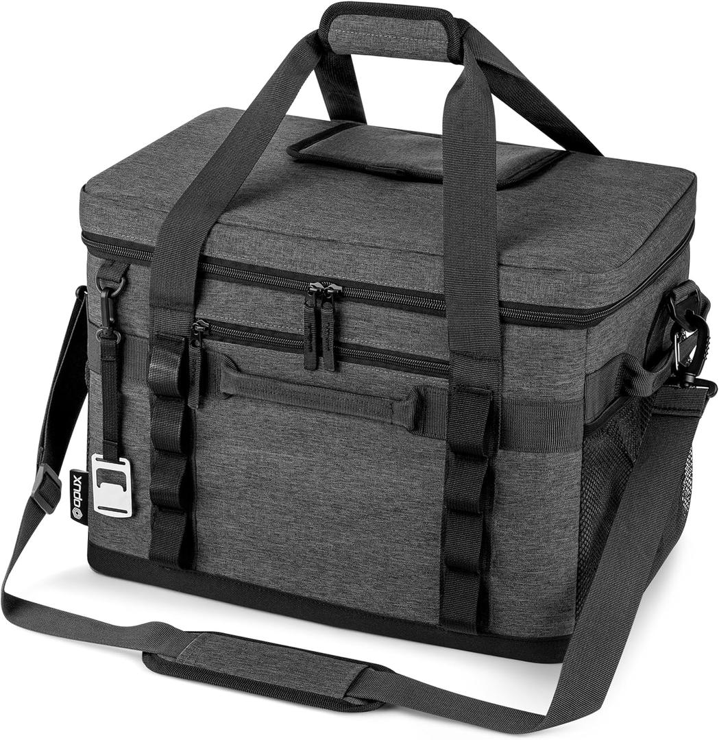 OPUX Collapsible Soft Cooler Bag, 48/60 Can Large Insulated Cooler, Leakproof Soft Sided Cooler with Shoulder Strap & Bottle Opener, Portable Foldable Travel Cooler for Beach, Camping, Road Trip