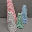 Jenaai 4 Pcs Pastel Christmas Cone Tree Candy Land Tree Cones Macaron Colors Christmas Decoration for Xmas Holiday Desktop Tabletop Centerpiece Ornaments Mantle Table Decor