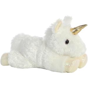 Aurora Adorable Mini Flopsie Celestial Stuffed Animal - Playful Ease - Timeless Companions - White 8 Inches