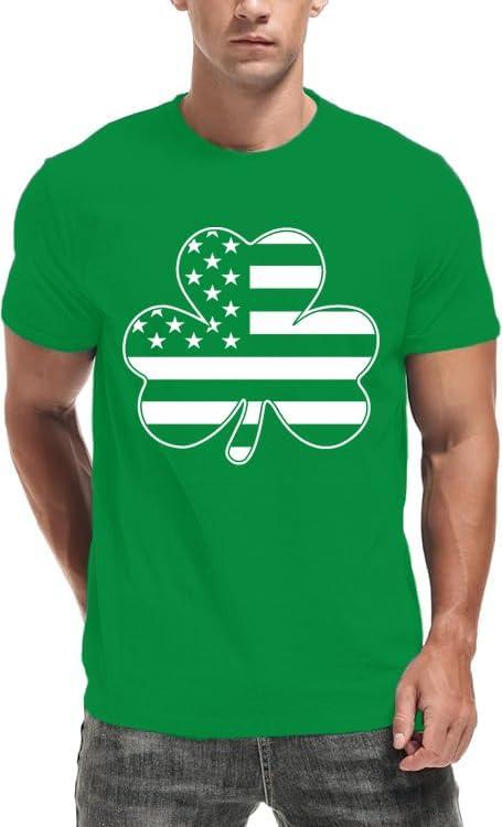 St Patricks Day Shirt Men Saint Patricks Day Shirts Funny Irish Tee Tops (Large, Green)