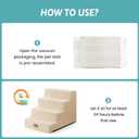 Dog Stairs for Small Dogs, 4 Tier Wider Pet Stairs for Couch and Beds, 17.7" H Non-Slip Dog Steps for Old Cats, Puppy, Small Medium Dogs, 17.7x23.6x17.7 inch, Beige