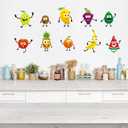 Kitchen Fruit Wall Stickers - Cartoon Wall Decals - Kitchen Cupboard Fridge Dining Room Cabinet Restaurant Home Wall Decor