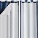 OWENIE 100% Blackout Curtain Liner 2 Panels Set for Bedroom Living Room, Greyish White Black Out Curtains Liner for 63 Inch Behind Curtains, Thermal Curtains for Summer Heat Liner, Each 40" Wx58 L