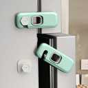5 Pack Child Proof Refrigerator Lock, QYESWHSR Fridge Locks for Kids with Sticky Adhesive Pads, Child Safety Locks for Doors, RV Refrigerator, Oven Lock Child Safety Baby Cabinet Locks - Green Updated