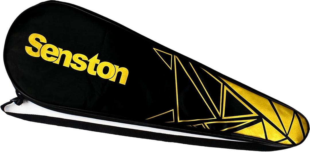 Senston Badminton Racket Cover Badminton Racket Bag with Adjustable Shoulder Strap (Black)
