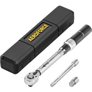 AEROFORCE 1/4-inch Drive Click Torque Wrench set4-20Lb.ft/5.4-27.2Nm) with 4 inch Extension Bar and a 1/4" to 3/8" Adapter,Small Torque Wrench for Bike, Motorcycle and Car Repair