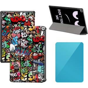 Tri-Fold Case Compatible with Huawei Mediapad M5 10.8 inch (CMR-AL09/CMR-W13), Includes a Screen Protector - Premium PU Leather Tri-Fold Cover with Auto Sleep/Wake