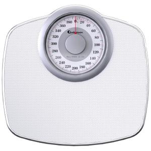 Adamson A25 Scales for Body Weight - Up to 400 LB - 5.3" Dial on 12.4" x 10.2" Platform - Anti-Skid Rubber Surface - High Precision Bathroom Scale Analog - Durable with 20-Year Assurance - Full White