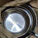 Amazon Basics 2-Piece Stainless Steel Induction Frying Pan Set, Oven Safe, Riveted Handle, Heat Distributes Evenly, 8-inch & 10-inch, Silver
