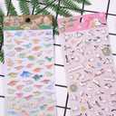 4 x 4PCS Stickers for Kids Classroom, Animal Dinosaur Bird Unicorn Shark Reward Scrapbooking Supplies, Funny Scrapbook Stickers, Party Favors for Scrapbook & Kids Crafts