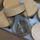 NETANY 6-pack 16oz Glass jars with Airtight Lids, Overnight Oats Containers with Bamboo Lids, Wide mouth Mason Salad jars, Glass Food Storage Containers for Snacks Yogurt Spice Sugar