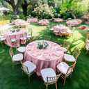 Pink Plastic Table Cloth - 30 Pack 84" Round Disposable Tablecloths for Round Tables, Waterproof Table Cover for Holiday Parties & Gatherings