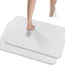 2 Pack Diatomaceous Earth Shower Mat, Stone Bath Mat, Nonslip Super Absorbent Fast-Drying Hard Bath Mat for Bathroom Shower Floor, 23.62 x 15.35 inch, White Pattern