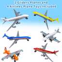 Toy Airplane 6 Pack, Diecast Airplane Toy for Boys Age 3 4-7 8-12, Alloy Planes Model/Glider Planes/Airlines Plane Toys for Kids Birthday Airforce Party Favors