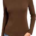 Abardsion 2026 Cotton Long Sleeve Shirts for Women - Fall Spring Y2k Clothes Casual Basic Base Layer Tees Tops L