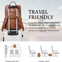 Shrrie Upgraded Large Travel Laptop Backpack with Laptop Compartment Fits 17 inch Laptop,Waterproof Vegan Leather Computer Backpack for Women and Men Work Business College