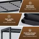 3-Tier Storage Shelves with Plastic Connectors – Metal Shelf Organizer for Pantry, Closet & Bathroom, Space-Saving Sturdy Shelving Unit Rack, Black, 17.3" x 12.8" x 28.9"