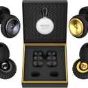 2 Pairs Noise Cancelling Earplugs with Premium Metal Design and Elegant Gift Box  for Sleeping, Concerts, Travel, Noise Sensitive  35dB Reusable Silicone Earplugs for Men and Women,Gold