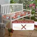 Patio Bench Cushion Covers for Outdoor Furniture with Ties, Water Resistant Loveseat/Settee Cushion Slipcover 48x18x3 Inch for Swing Porch Garden (Replacement Cover Only)-Chili Red Floral