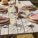 LemonRoad 13 x 72 Inch Nautical Fish Net Table Runner Fish Net Decoration with 34 Pcs Starfish Seahorse and Seashells for DIY Assembly for Ocean Nautical Beach Themed Party Decor(White)