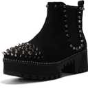 Cape Robbin Women's Spiky Platform Combat Boots (10, Black)
