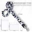 Lanyardio Stretchy Scrunchie Lanyard for ID Badges Keys, Cute Teacher Lanyard for Women with 2 Card Holders 19.22 Inch (Cow)