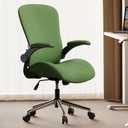 Green Ergonomic Office Desk Chair, Soft Fabric Thickened Curved seat Cushion with Adjustable Lumbar Support, Perfect Blend of Comfort and Good Looks, Ideal Chair for Home or Office, Green