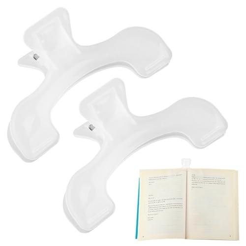 2PCS Book Page Holders for Reading, Transparent Book Clip, Page Holder Bookmark for Reading Teaching and Fixing Manuscripts, Suitable for Teacher Clerk